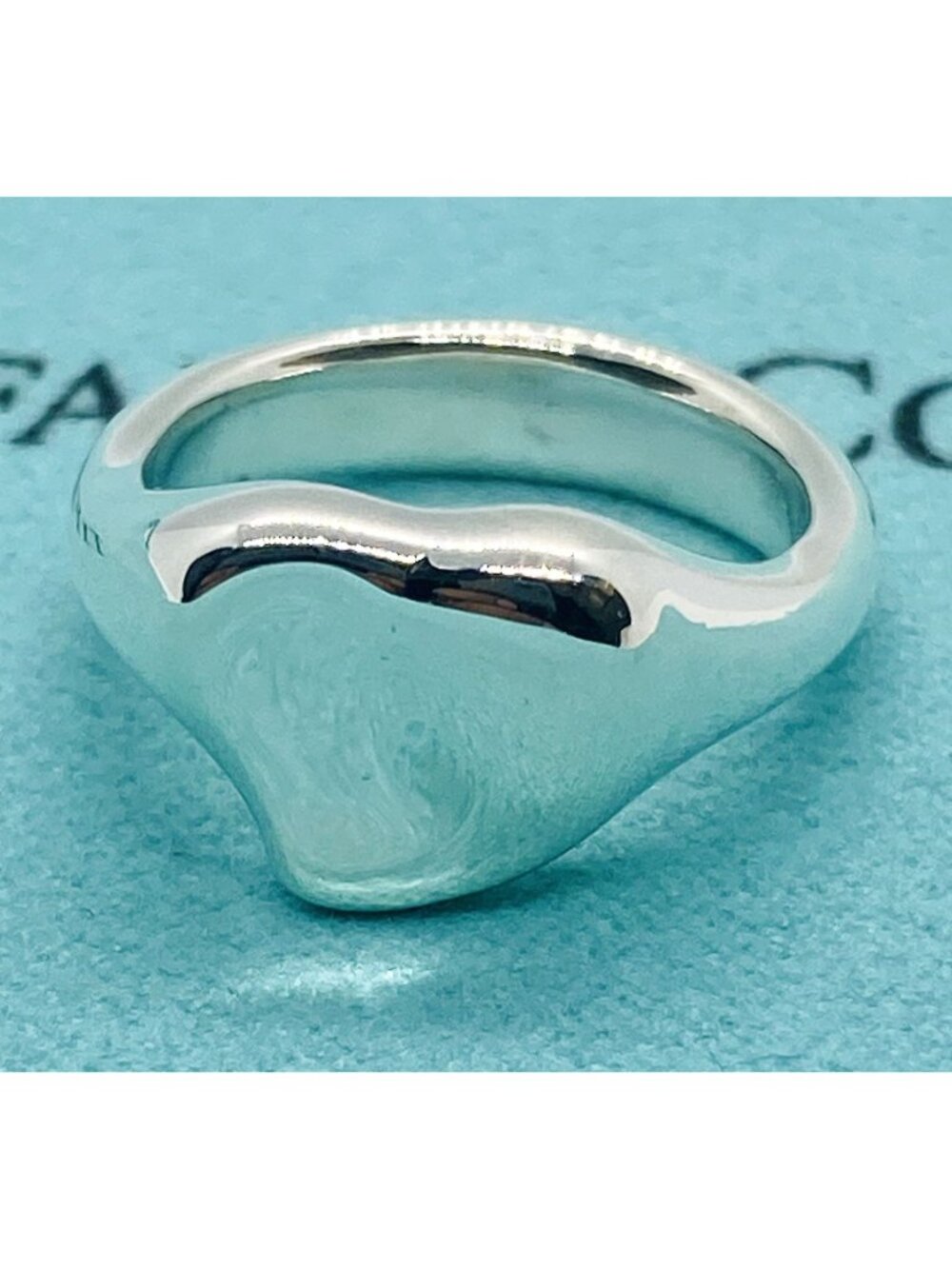 Tiffany & Co. Elsa Peretti Sterling Silver Full Heart Ring Size 4.5